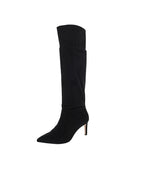 BCBGeneration Womens Marlo Padded Insole Pointed Toe Knee-High Boots  Color Black Micro Suede Size 6.5M