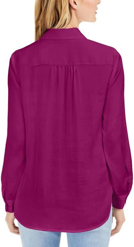 INC International Concepts Women's Utility Shirt  Color Cranberry Rose Size XS