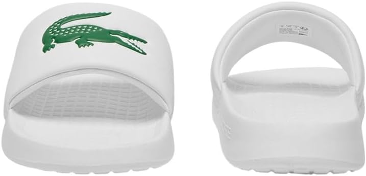 Lacoste Men's Logo Serve Slides 1.0  White/Green Size 9