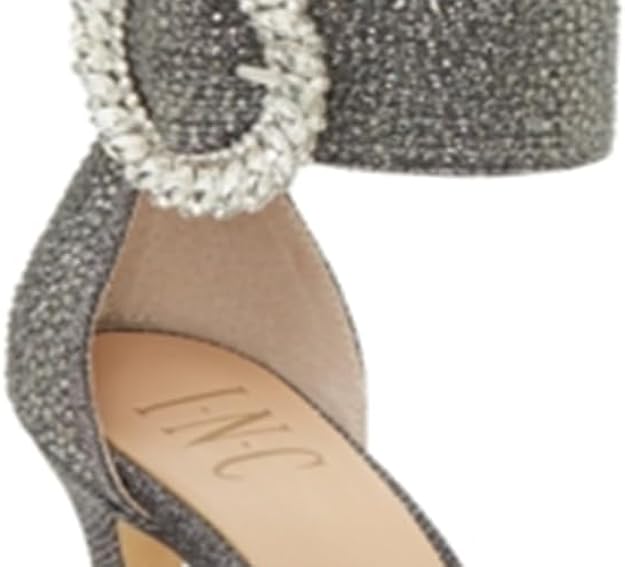 INC International Concepts Reyna Open Toe Dress Shoes  Color Pewter Size 8.5M