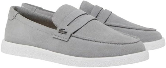 Lacoste Men's Cochet Casual Slip-On Loafer  Gray/White Size 8.5