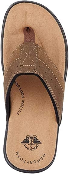 Dockers Men's Laguna Flip-Flop Sandals  Dark Tan Size 9
