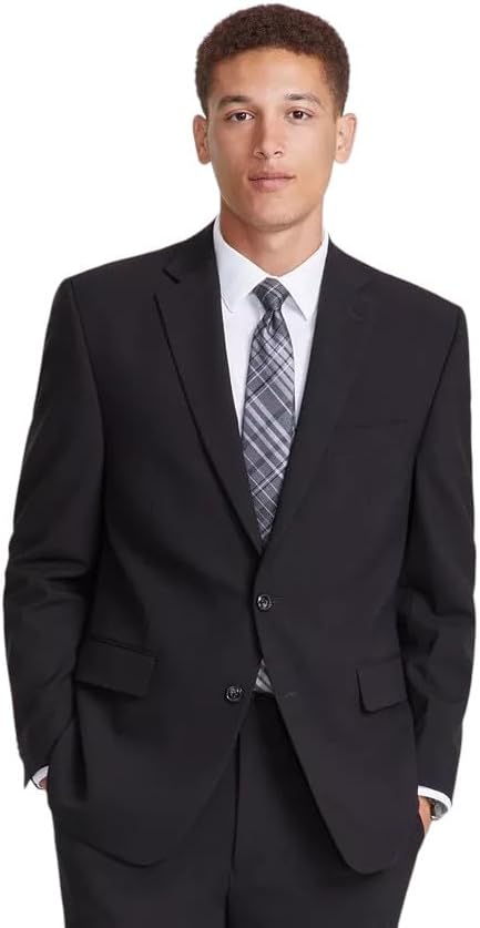 Perry Ellis Men's Classic-Fit Solid Nested Suit Jacket  Black Size 48L