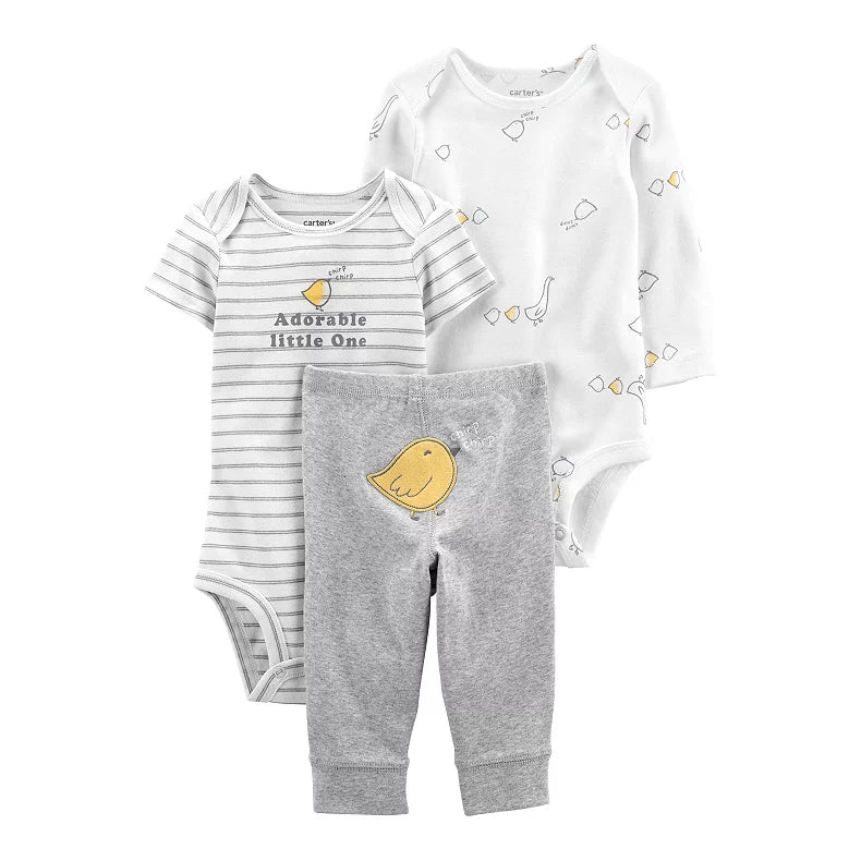Carters Baby 3-Pc. Bodysuits Pants Set  Color Gray Size 9 months