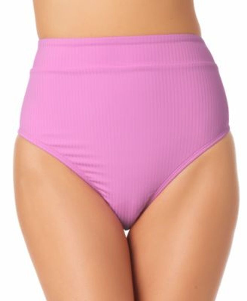 California Waves Juniors High-Waist Bikini Bottom  Color Orchid Size XL