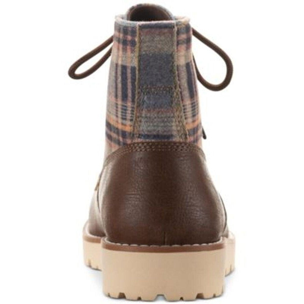 Sun + Stone Men's Wilder Plaid Lug Sole Boots  Color Yellow Plaid Size 12