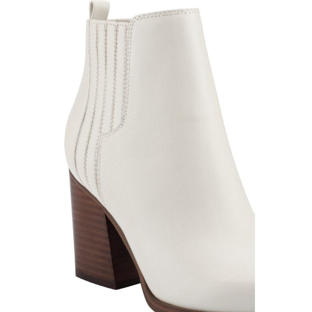 Marc Fisher Women's Matter Block Heel Booties  Color Ivory Leather Size 9.5M