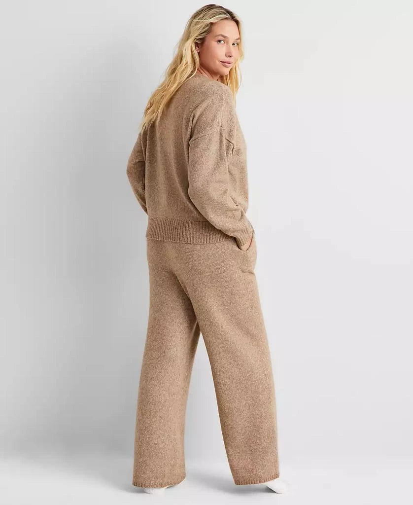 State of Day Women's Indulge & Rest Sweater Loungewear Set  Medium Taupe Heather Size M