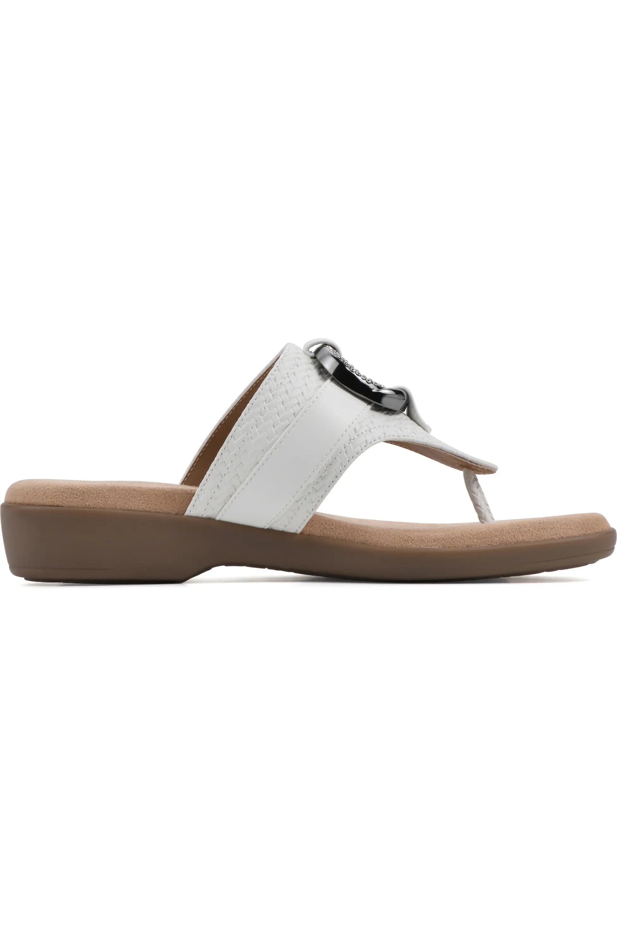 Cliffs by White Mountain Women's Benedict Mini Wedge Sandals  White Woven Size 8