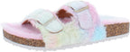 Olivia Miller Women's Stephy Faux Fur Slide Flat Sandals  Multicolor Size 9M