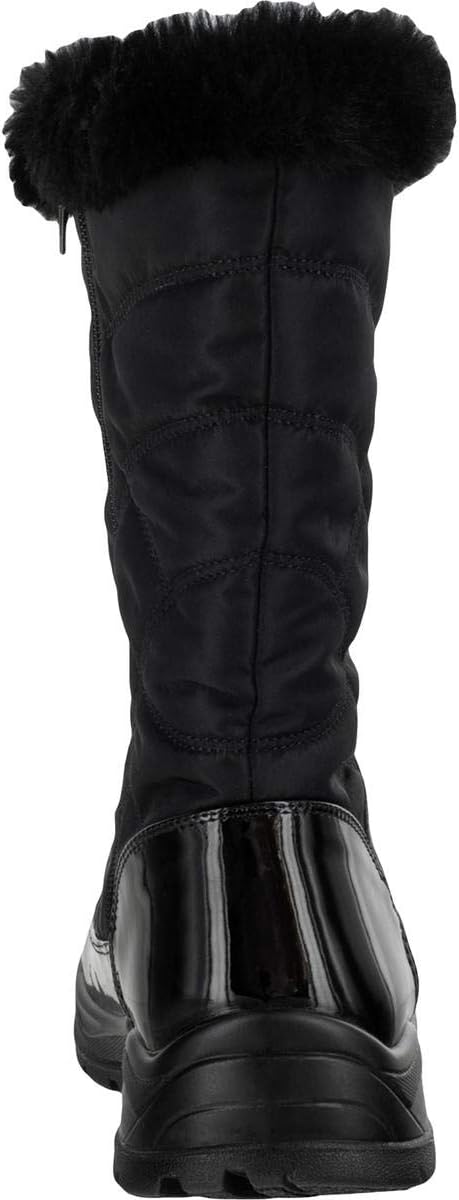 Easy Street Women's Cuddle Faux Fur Winter Boots  Color Black Patent Size 6.5M