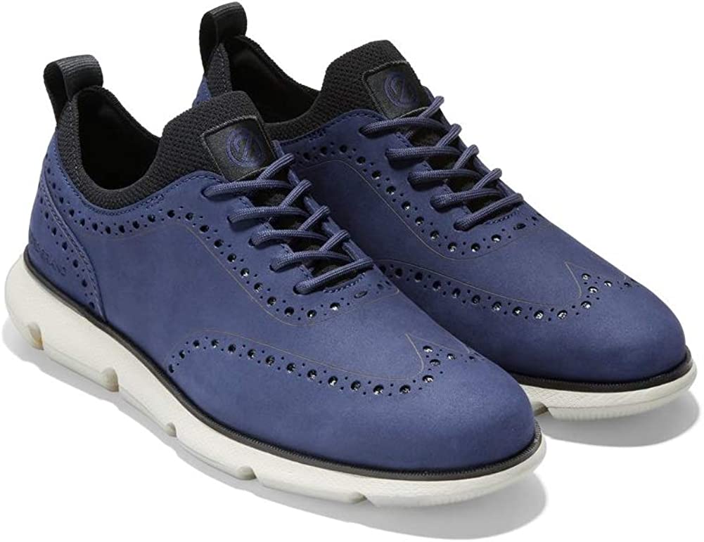 Cole Haan Men's 4.ZERGRAND Wingtip Oxford Sneakers  Marine Blue Size 11.5