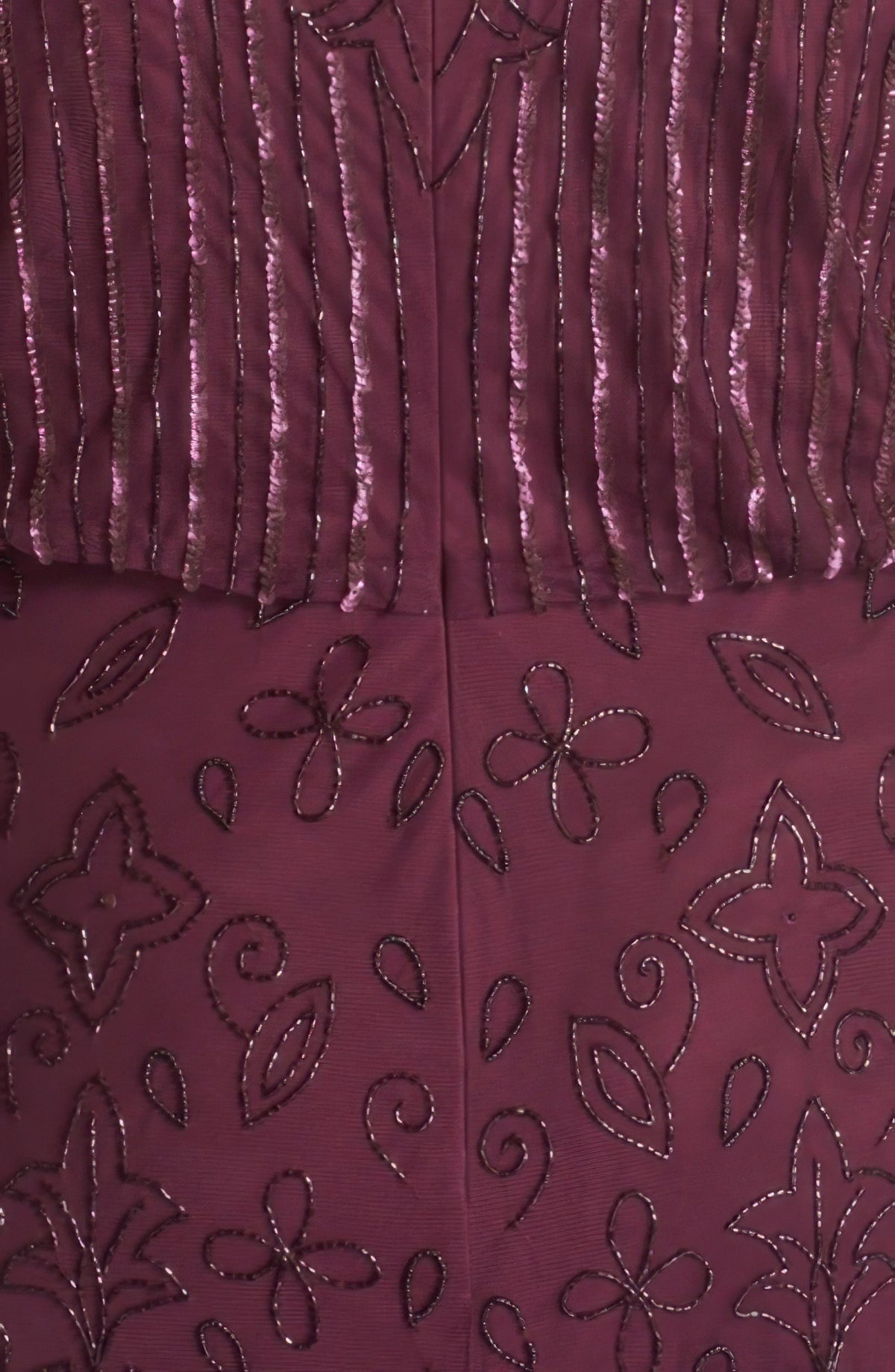 Adrianna Papell Plus Size Short Sleeve Beaded Gown  Cassis Size 18W