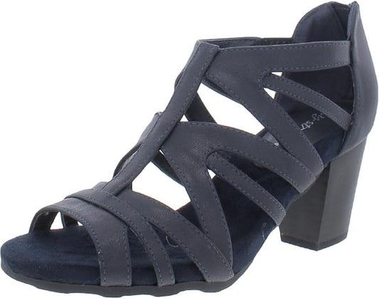 Easy Street Women's Amaze Dress Heeled Sandals  Navy Size 8 Style AMAZE