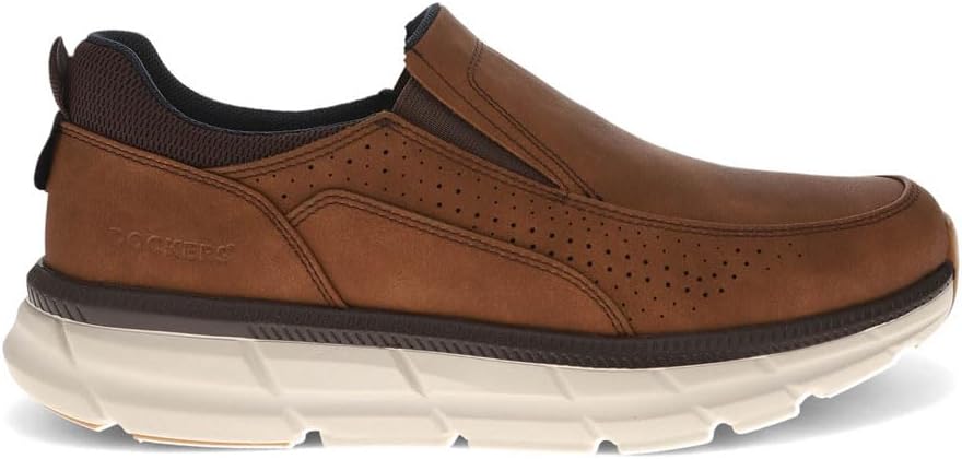 Dockers Men's GO-TIME Active Rebound Slip-On Sneakers  Dark Tan Size 10.5