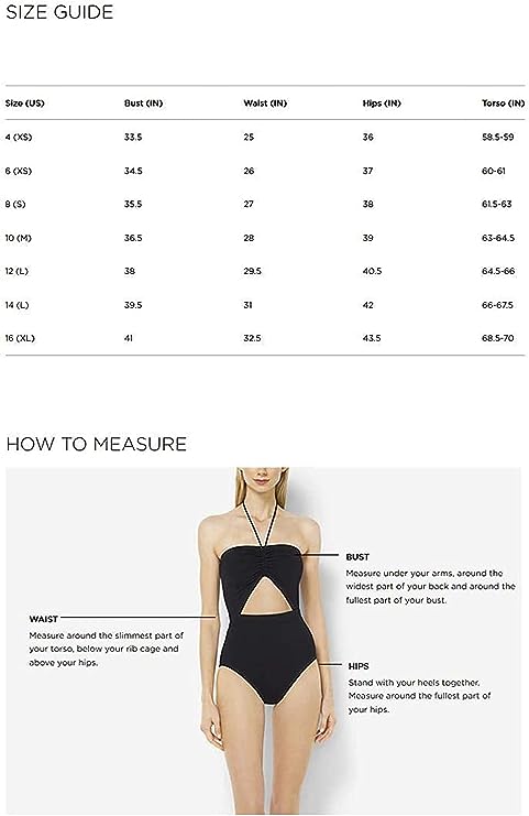 Michael Kors Women’s High Neck Shirred One-Piece Swimsuit  Color Black Size 6