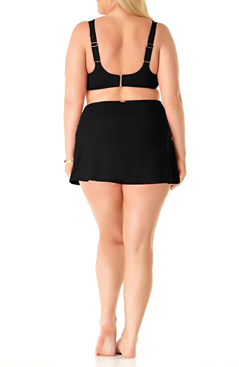 Anne Cole Plus Size Swim Skirt  Black Noire Size 22W