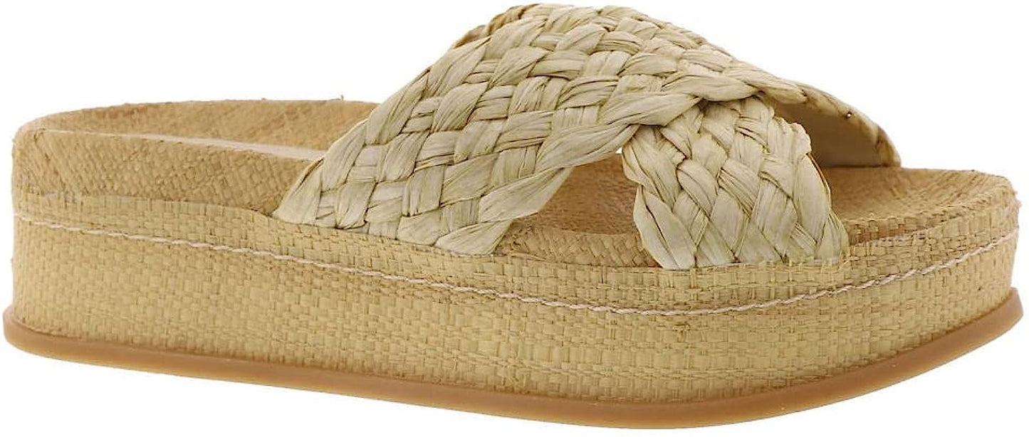 Dolce Vita Clear Women's Wrenly Sandal Color Light Natural Rafia Size 8M