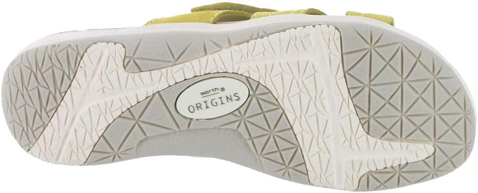 Earth Women's Suella Flat Sandals  Yellow Leather Size 7