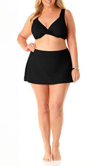 Anne Cole Plus Size Swim Skirt  Black Noire Size 22W