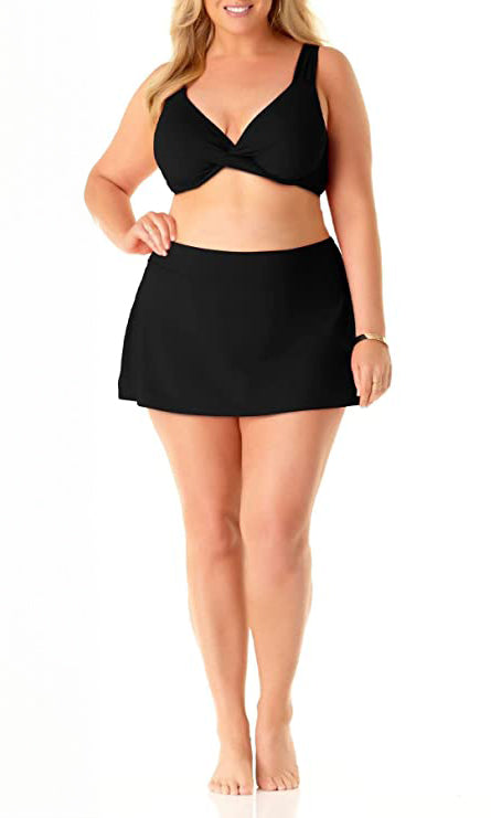 Anne Cole Plus Size Swim Skirt  Black Noire Size 22W