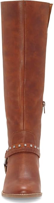 Lucky Brand Women's Karesi Leather Stacked Heel Knee-High Boots  Whiskey Size 6