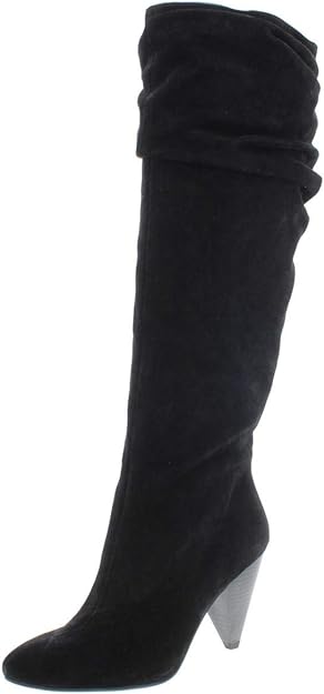 INC International Concepts Women's Gerii Pointed Toe Knee-High Boots  Color Black Suede Size 7.5M