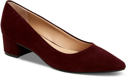 Alfani Women's Step N' Flex Cashh Low Block-Heel Pumps  Color Burgundy Size 6M