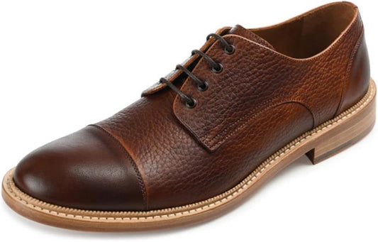 Taft Men's Rome Full-grain Leather Cap Toe Dress Shoes  Brown Size 10.5