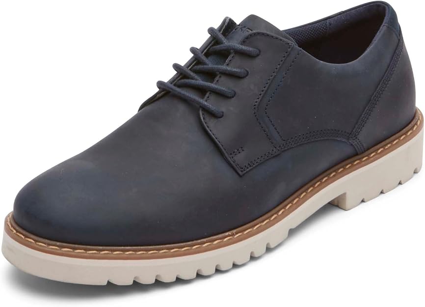 Rockport Men's Maverick Plain Toe Oxfords  Navy Size 12