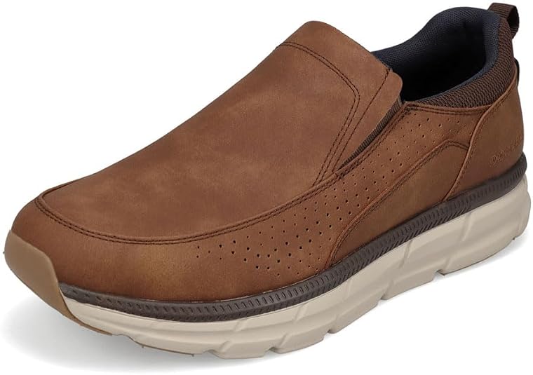 Dockers Men's GO-TIME Active Rebound Slip-On Sneakers  Dark Tan Size 10.5