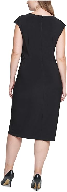 Jessica Howard Women's Plus Sleeveless Career Wear Midi Dress  Color Black Size 20W