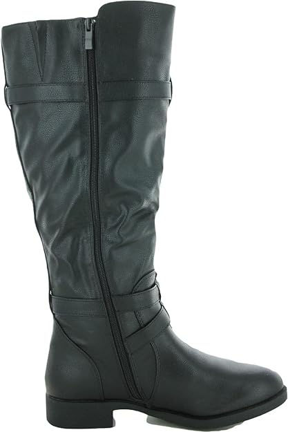 Journee Collection Women's Wide Calf Bite Almond Toe Knee-High Boots  Color Black Size 10M