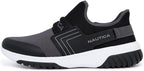 Nautica Men's Colnor Closed Toe Athletic Sneakers   Black/Charcoal Size 7.5