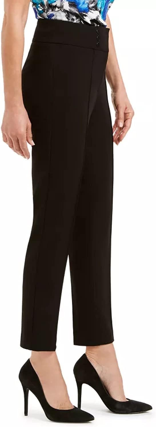 Kasper Women's Button-Detail Pants  Color Black Size 14