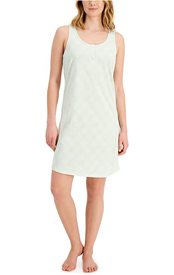 Charter Club Women's Cotton Tank Chemise Nightgown  Color Tile Size XS