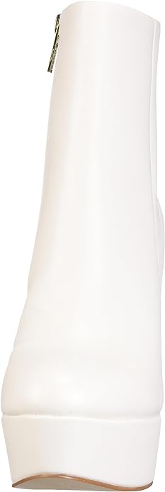 GUESS Women's Crafty Heavy Heeled Ankle Boots  Color Light Cream Size 5M