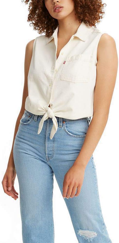 Levi's Women's Rumi Cotton Denim Shirt  Color Icy Ecru Size M