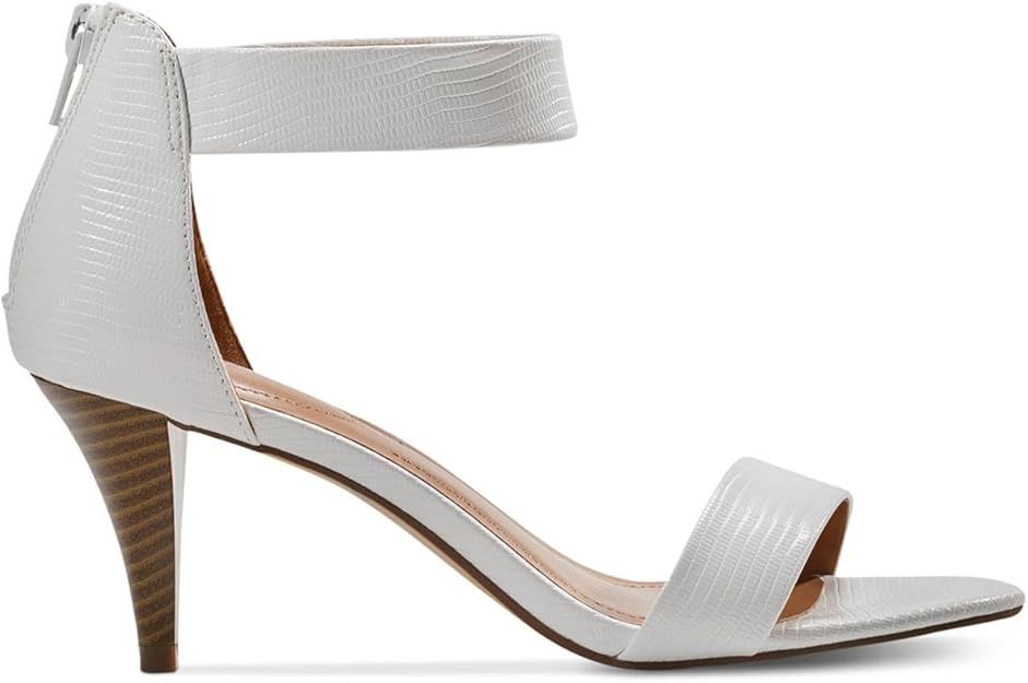 Style & Co Paycee Two-Piece Faux Leather Dress Sandals  White Snake Size 8.5
