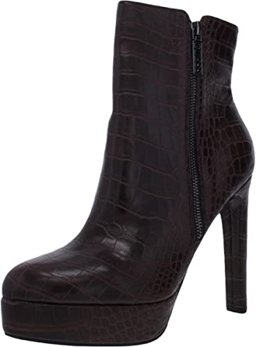 GUESS Womens Dejah Faux Leather Platform Ankle Boots  Color Dark Brown Size 6M
