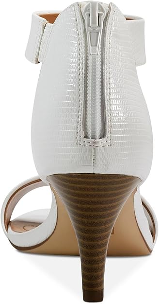 Style & Co Paycee Two-Piece Faux Leather Dress Sandals  White Snake Size 8.5