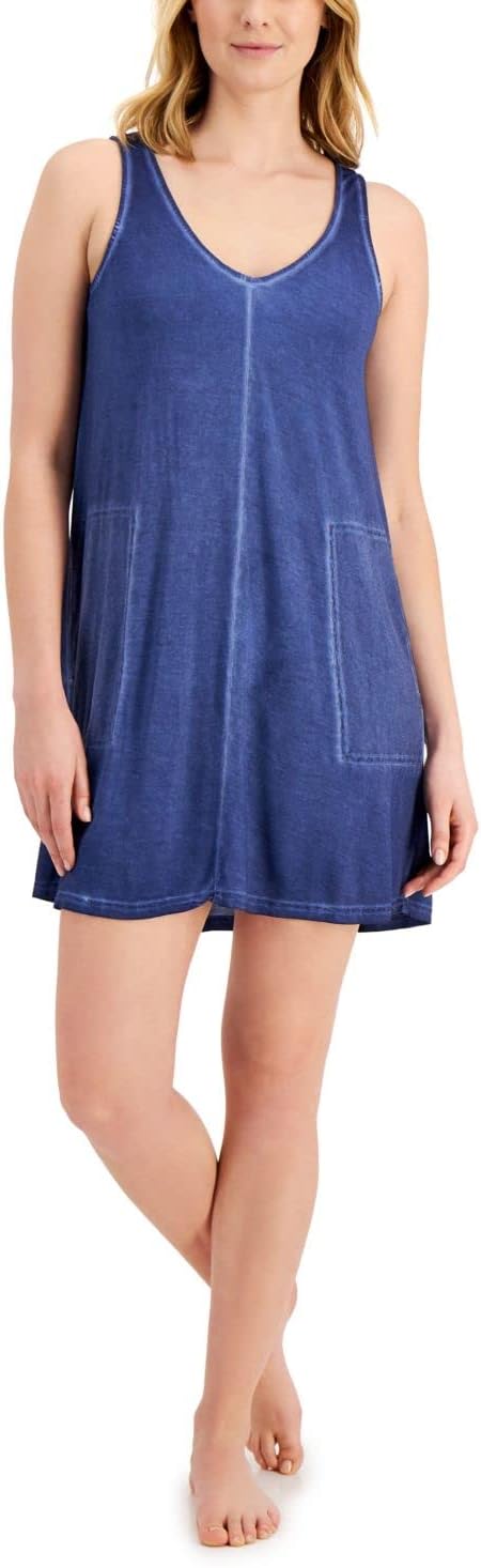 Jenni Women's Washed Tank Chemise Nightgown  Color Sailors Delight Size XS
