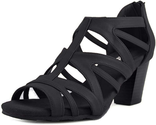 Easy Street Women's Amaze Dress Heeled Sandals  Black Size 8