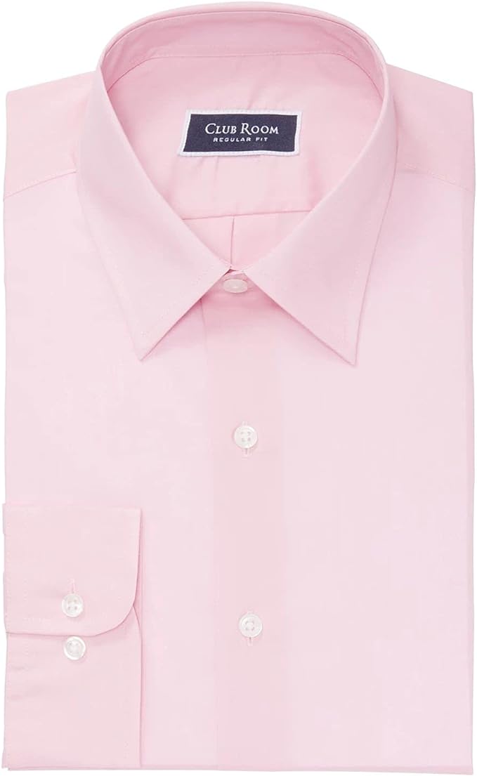 Club Room Men's Classic Regular-Fit Solid Shirt  Color Pink Size 17.5 32/33