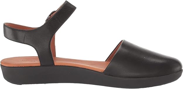 FitFlop Women's Cova Ii Ballet Flat  Color Black Leather Size 6M