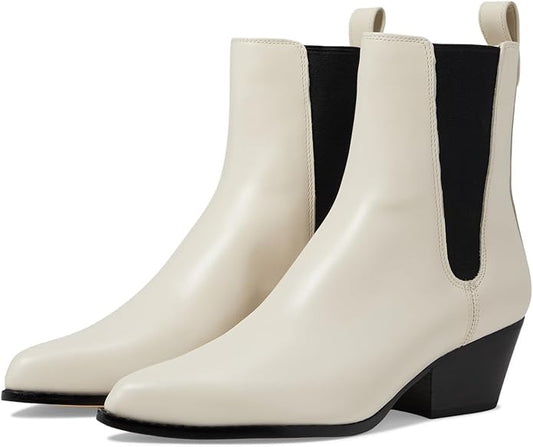 Michael Kors Kinlee Pointed-Toe Pull-On Booties  Light Cream Size 10