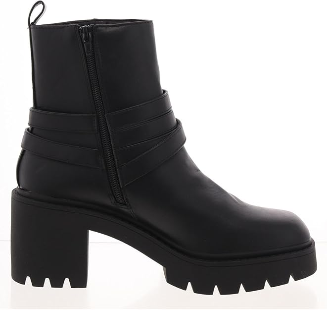 Madden Girl Women's Pike Moto Buckle Lug Sole Booties  Sand Size 9