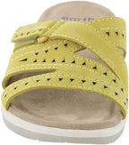 Earth Women's Suella Flat Sandals  Yellow Leather Size 7