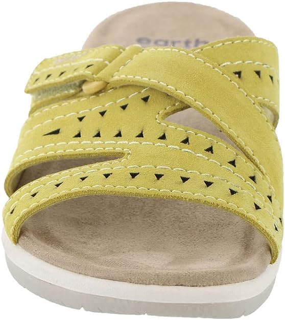 Earth Women's Suella Flat Sandals  Yellow Leather Size 7