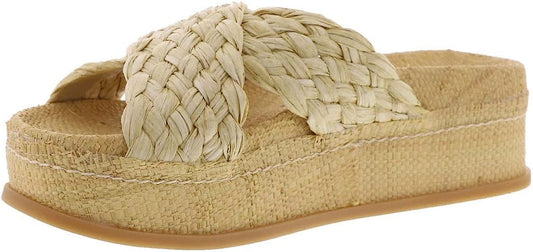 Dolce Vita Clear Women's Wrenly Sandal Color Light Natural Rafia Size 8M